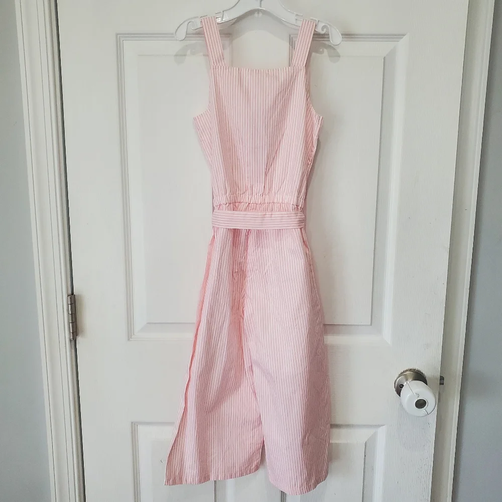 Gymboree Girls Pink Striped Sleeveless Jumpsuit Size 6 New